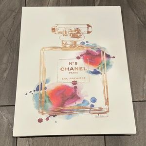 Chanel no. 5 perfume bottle canvas painting